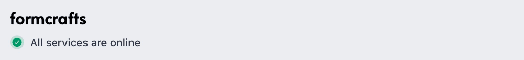 Formcrafts uptime status indicator