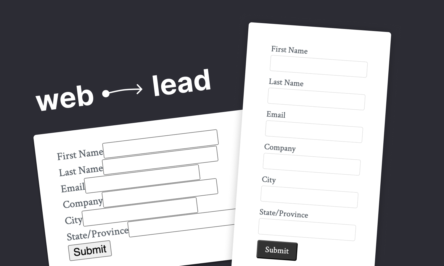 Banner image with a traditional web-to-lead form, and an improved and styled web-to-lead form with CSS